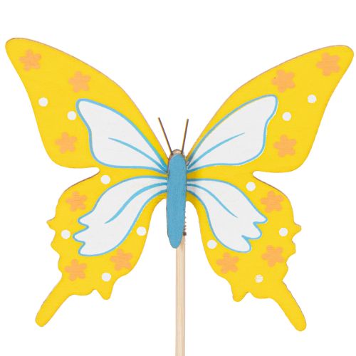 Article Piques à fleurs, fournitures de loisirs créatifs, motif papillon pour décorer les emballages cadeaux, 28,5 cm, lot de 12