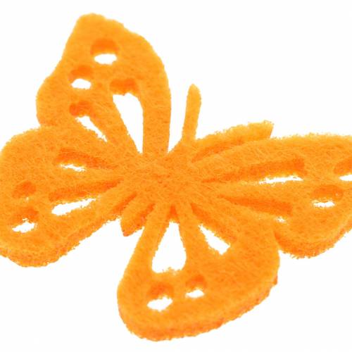 Floristik24 Papillon en feutre jaune/vert/orange 3,5x4,5cm 54 pcs