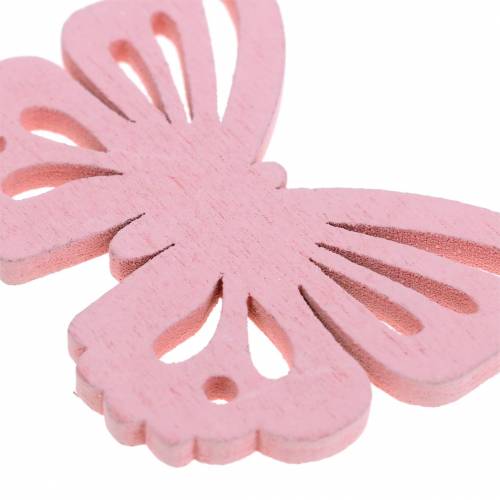 Floristik24 Papillon épars blanc, jaune, rose bois assortis 5cm 40p