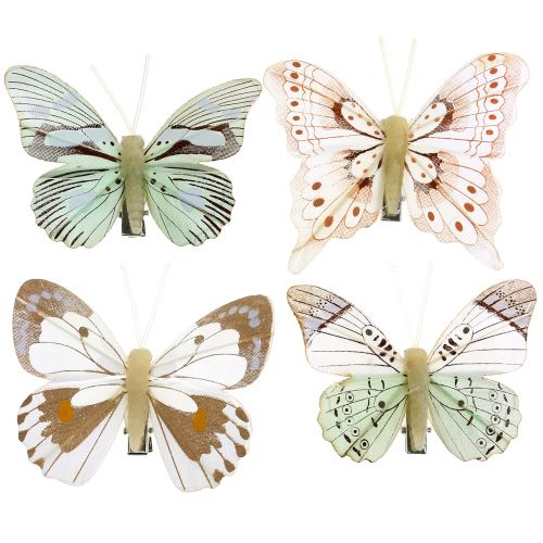 Floristik24 Papillon sur le clip 8cm 8pcs