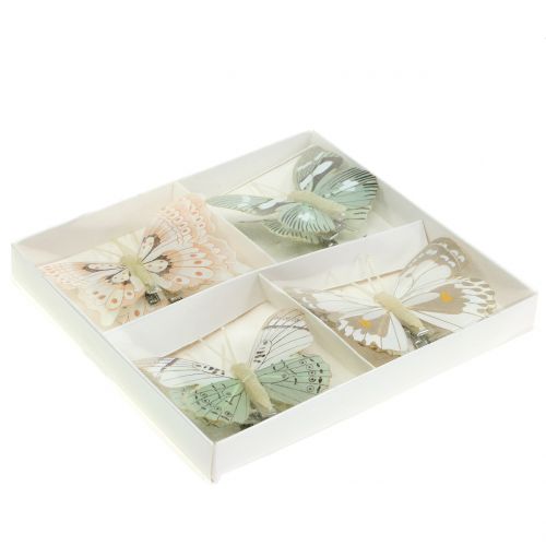 Floristik24 Papillon sur le clip 8cm 8pcs
