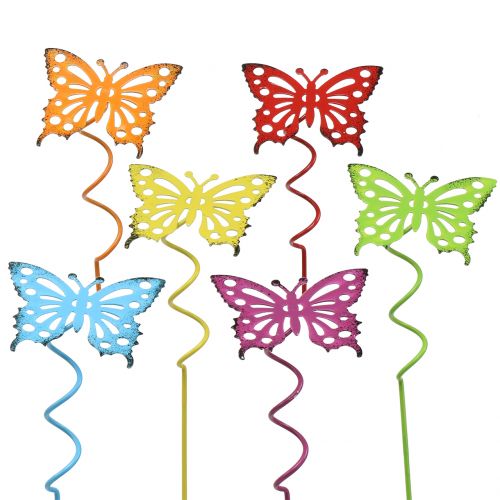 Floristik24 Plug fleur papillon coloré 22cm 12pcs