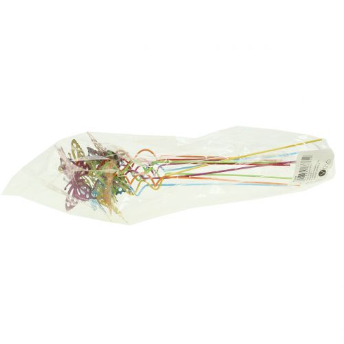 Article Bouchon de fleur papillon coloré 22cm 12 pcs