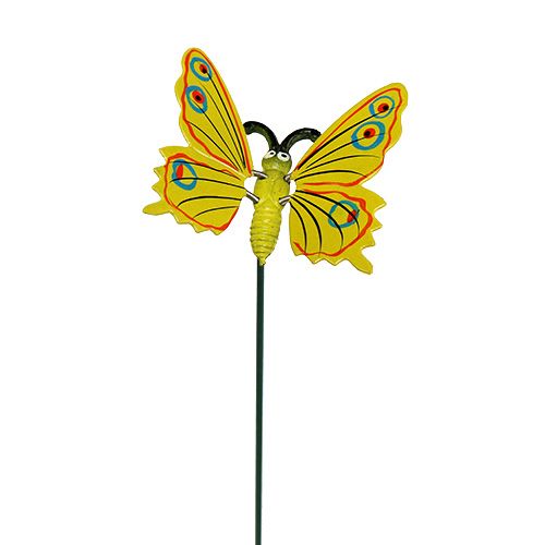 Papillon sur pique 8cm Jaune
