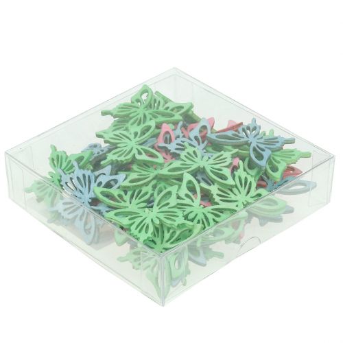 Floristik24 Papillons Mix Bois Rose, Vert, Bleu 4cm 72 pcs