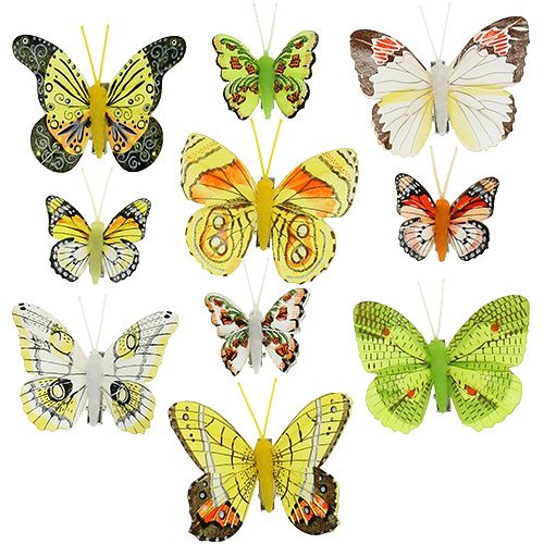 Floristik24 Papillons avec clip 5cm - 7cm assortis 10pcs