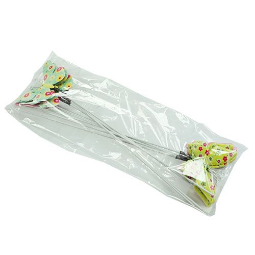 Floristik24 Papillons avec fil étain coloré 6cmx5cm L24cm