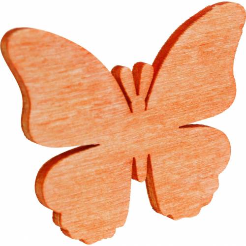 Floristik24 Papillons à disperser papillon décoratif en bois orange, abricot, marron 72 pièces