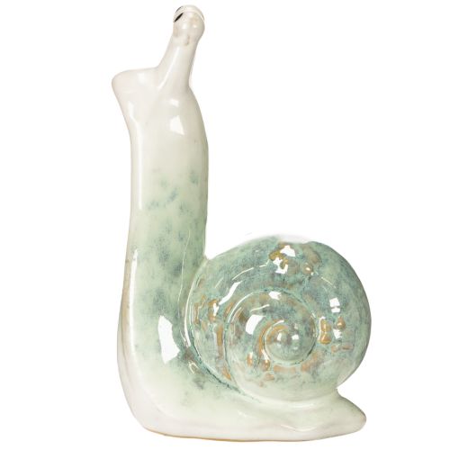 Article Figurine décorative en céramique en forme d'escargot, idéale pour un intérieur élégant et une décoration de table charmante, 16 cm