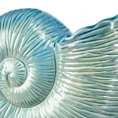Floristik24 Vase décoratif escargot vase à fleurs céramique bleue L18cm
