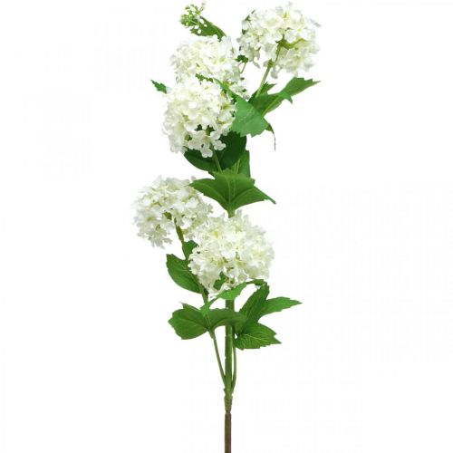 Floristik24 Branche Boule de Neige Plante Artificielle Fleur en Soie Blanc Ø6.5cm L78cm