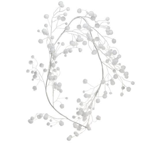 Floristik24 Guirlande boules de neige décoration hivernale paillettes blanches L125cm