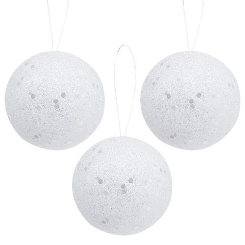 Floristik24 Boule à neige décorative à suspendre Ø6cm 12pcs