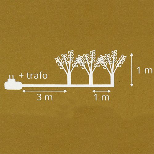 Floristik24 Branches boule de neige LED blanc chaud 72 lumières H1m 3pcs
