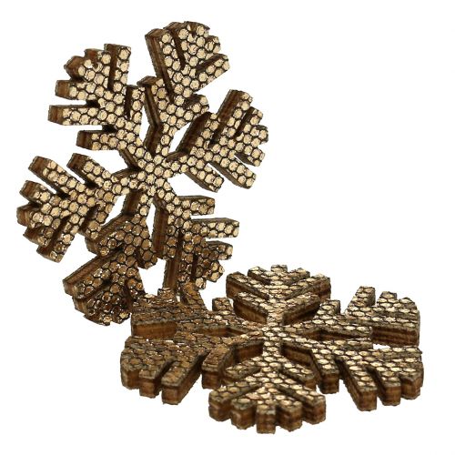 Article Flocon de neige Or Décoration de Noël Ø4cm 48pcs