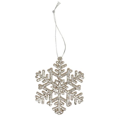 Floristik24 Flocon de neige à accrocher, décoration de Noël, champagne décoratif en cristal de glace avec paillettes 12pcs