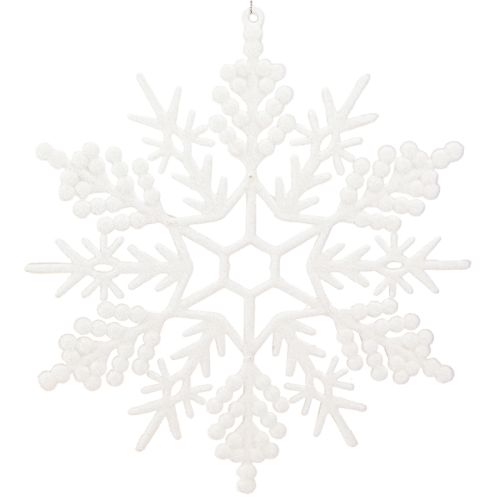Décoration flocon de neige à suspendre décoration d&#39;hiver blanc 30cm 3 pièces