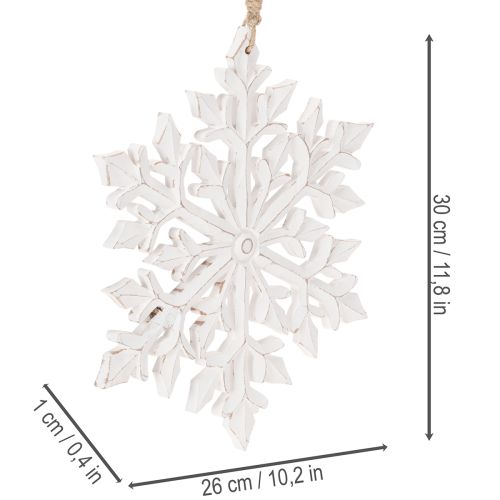 Grand flocon de neige décoratif, décoration à suspendre, 30 cm | Floristik24.be