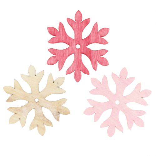 Floristik24 Flocons de neige à disperser rose, rose, naturel Ø4cm 72 pcs