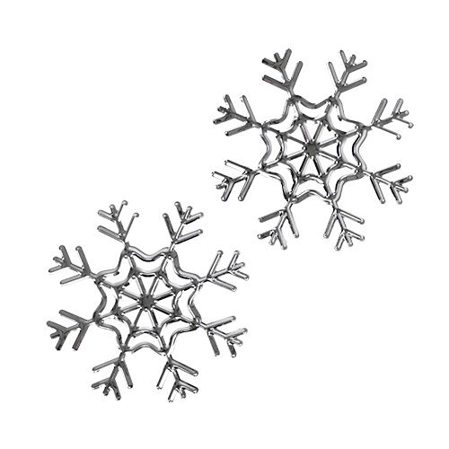 Floristik24 Flocon de neige argent 10cm 3pcs