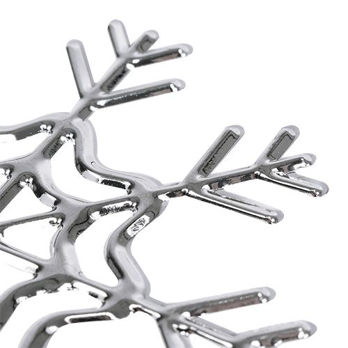 Floristik24 Flocon de neige argent 10cm 3pcs