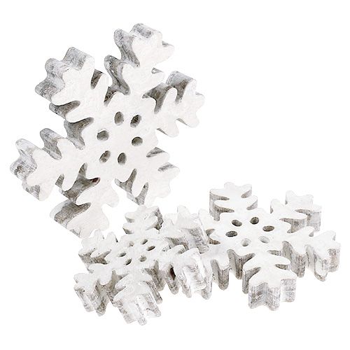 Floristik24 Flocon de neige Ø3-5cm blanc 22 pcs