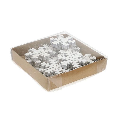 Floristik24 Flocon de neige Ø3-5cm blanc 22 pcs