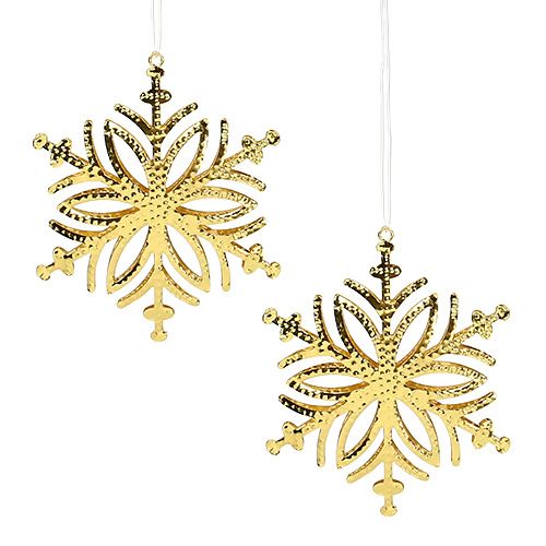 Flocon de neige en métal doré 10cm 4pcs