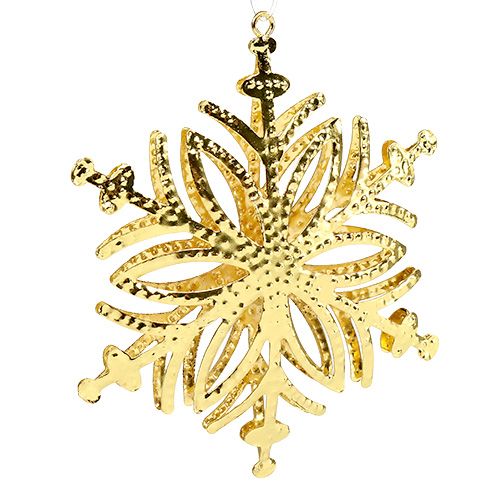 Floristik24 Flocon de neige en métal doré 10cm 4pcs