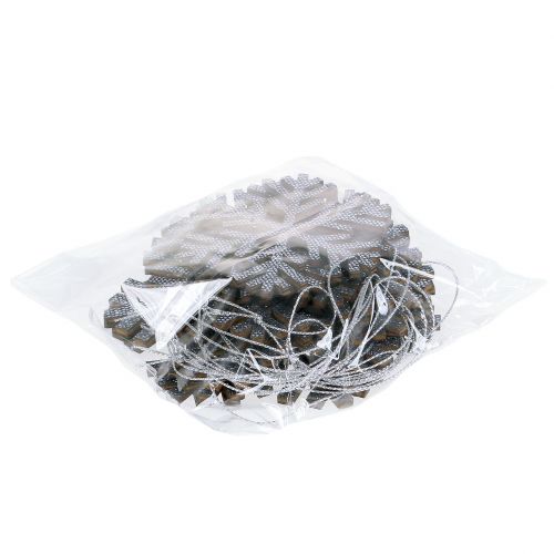 Article Flocon Gris pour suspendre Ø8cm - Ø12cm 9pcs