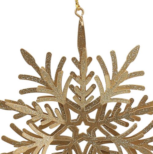 Article Flocon de neige effet 3D doré 16cm x 15,5cm 2 pcs