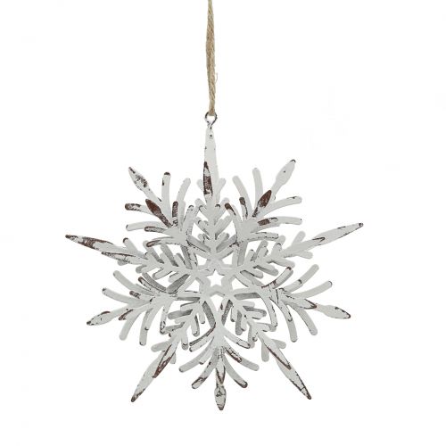 Floristik24 Flocon de neige effet 3D blanc 16cm x 15.5cm 2pcs