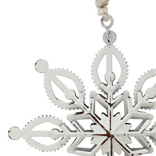 Floristik24 Flocon de neige en métal blanc 10.5-11cm 4pcs