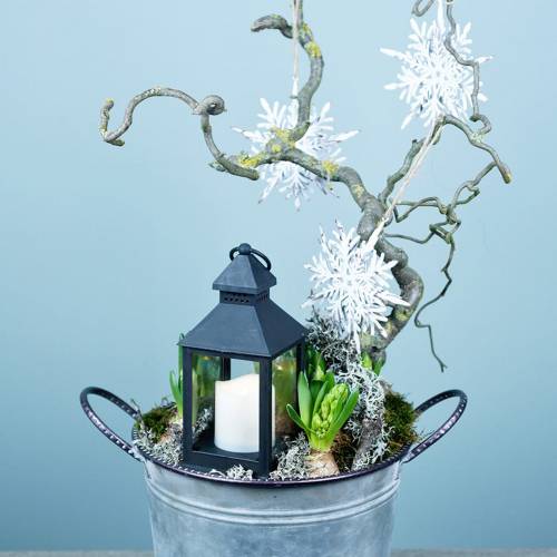 Floristik24 Flocon de neige effet 3D blanc 16cm x 15.5cm 2pcs