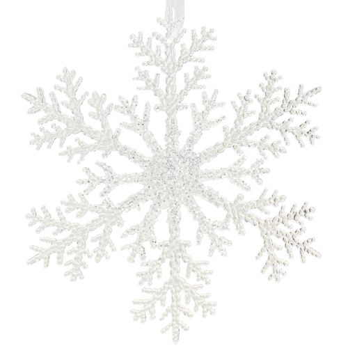Floristik24 Décoration flocon de neige cristal de glace à suspendre 18×20cm 4pcs