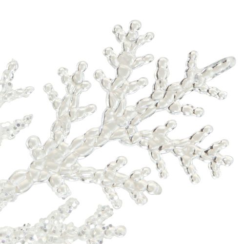 Floristik24 Décoration flocon de neige cristal de glace à suspendre 18×20cm 4pcs