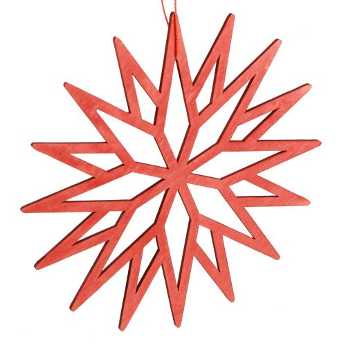 Article Décorations d'arbre décoratives en bois flocon de neige orange 15cm 8 pcs