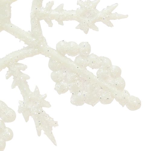 Article Décoration flocon de neige cristaux de glace à paillettes blanches 10cm 12 pcs