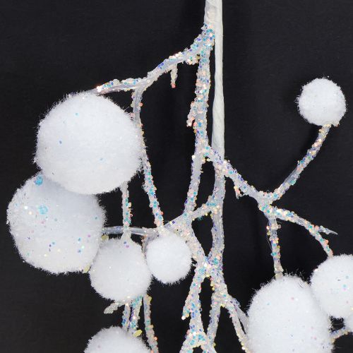 Article Branches décoratives flocon de neige à suspendre paillettes 30cm 2pcs