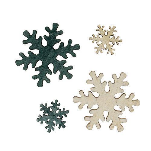 Floristik24 Flocons de neige Ø2-4cm gris, blanc 84pcs