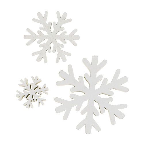 Floristik24 Flocons de neige mélange blanc 3cm - 7cm 48p