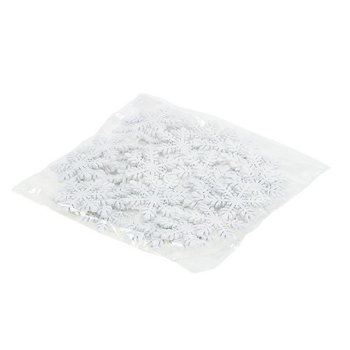 Floristik24 Flocons de neige en bois blanc Ø3,7cm 48 pcs