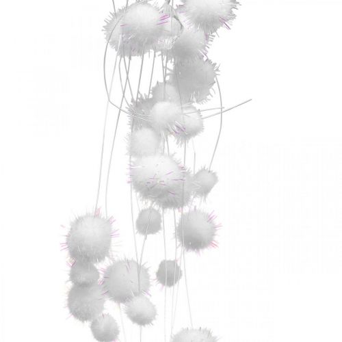 Article Guirlande Boules de Neige Guirlande Hiver Flocons Blanc 72cm