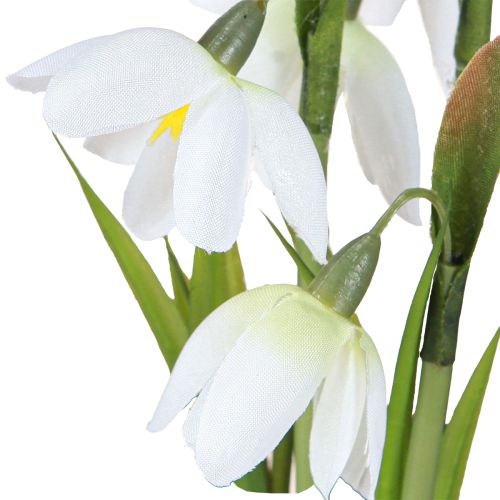 Article Perce-neige artificiel en verre fleurs artificielles blanc 22,5 cm 2 pièces