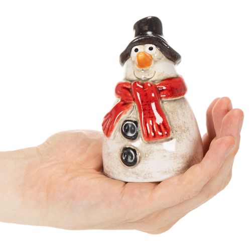 Figurine de bonhomme de neige avec écharpe rouge, décoration de Noël, 10 cm | Floristik24.be