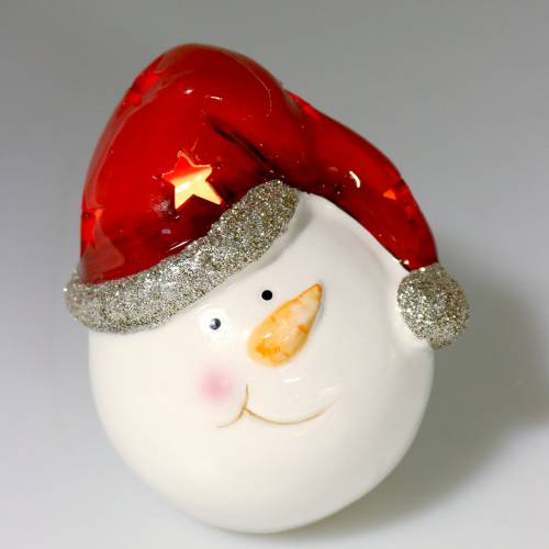 Floristik24 Bonhomme de neige avec lumière LED 10,5 cm 2pcs