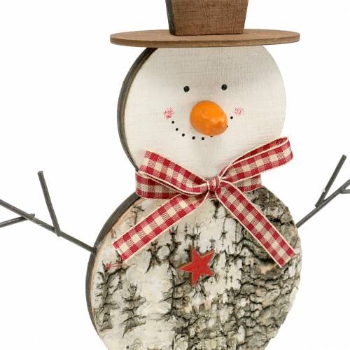 Floristik24 Bonhomme de neige bois de bouleau H33,5cm
