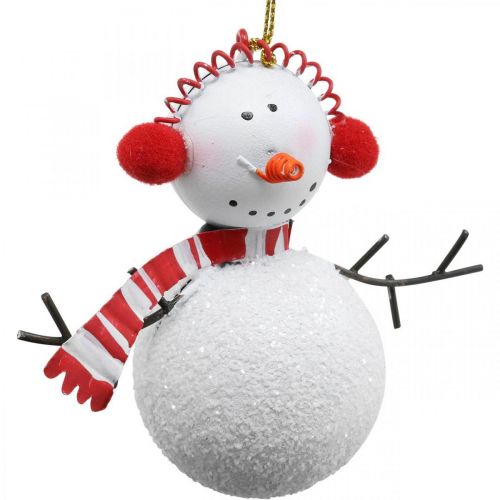 Article Décoration de sapin de Noël bonhomme de neige à suspendre en métal 8,5/13 cm 4 pcs