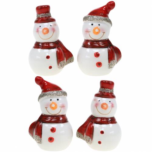 Floristik24 Figurine de décoration de Noël bonhomme de neige 7.5cm 4pcs