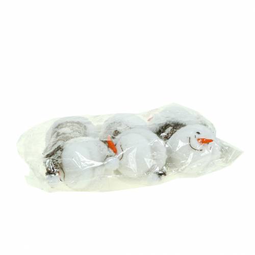 Floristik24 Tête de bonhomme de neige Décoration à accrocher 9cm x 6cm 6pcs